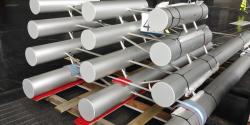 The first cylindrical pillars for the stage The first cylindrical pillars for the stage