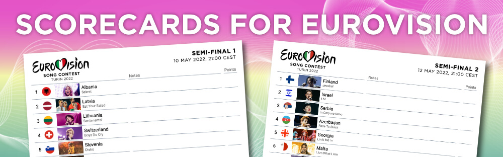 Eurovision 2022 Scorecards