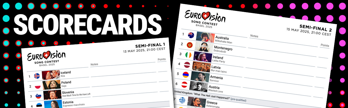Eurovision 2025 Scorecards