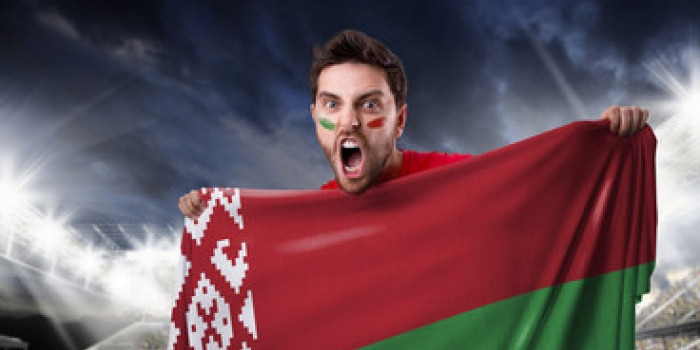 Belarus fan with flag