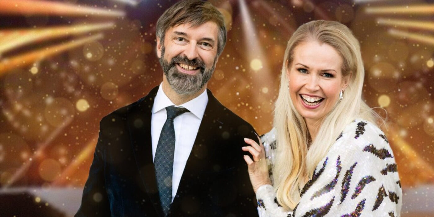 Denmark: Hosts of Melodi Grand Prix 2022 Martin Brygmann and Tina Müller