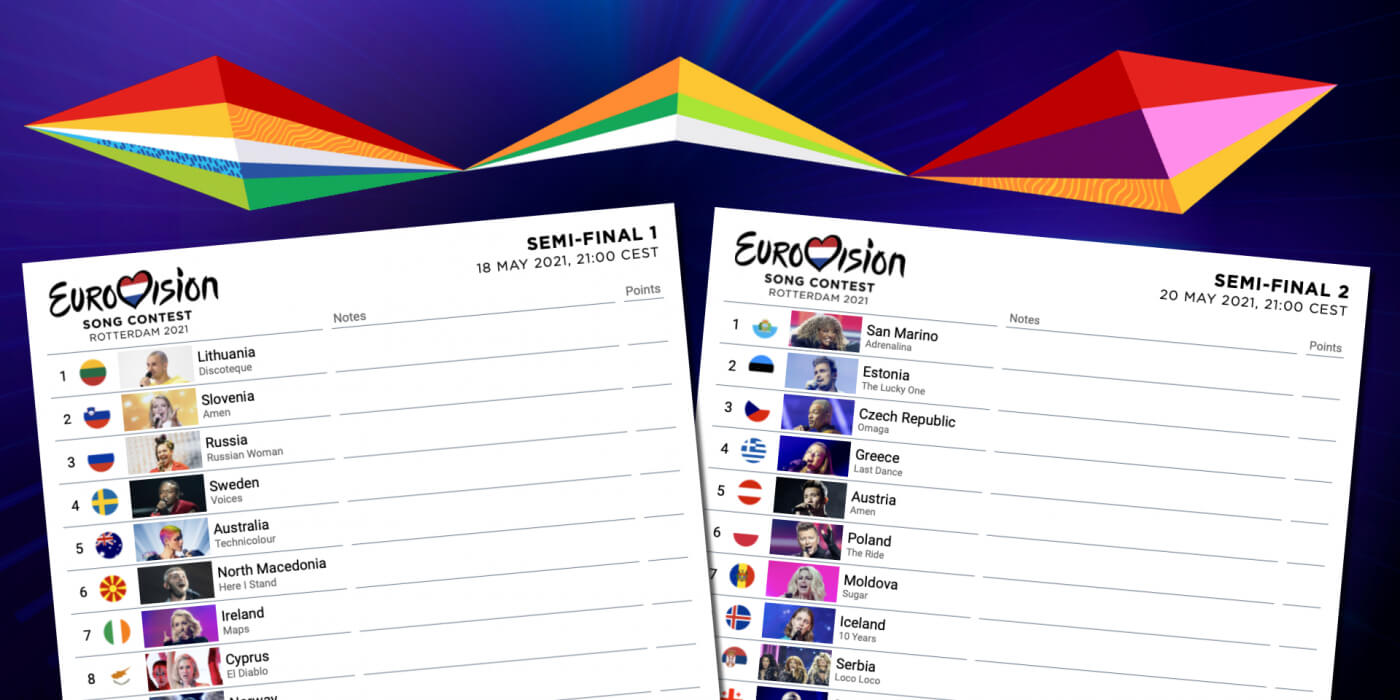 Eurovision 2021 Scorecards