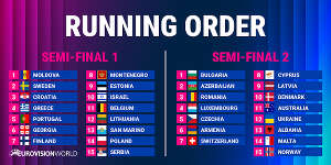 Eurovision 2026 Semi-finals Running Order
