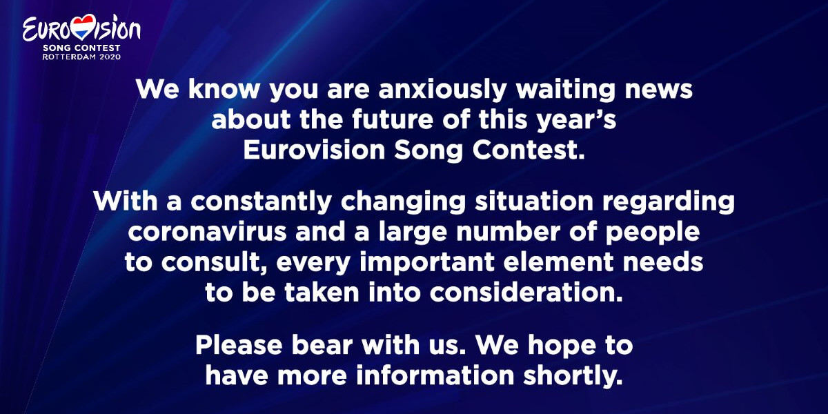 Eurovision Song Contest 2020 message