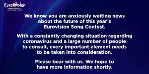 Eurovision Song Contest 2020 message