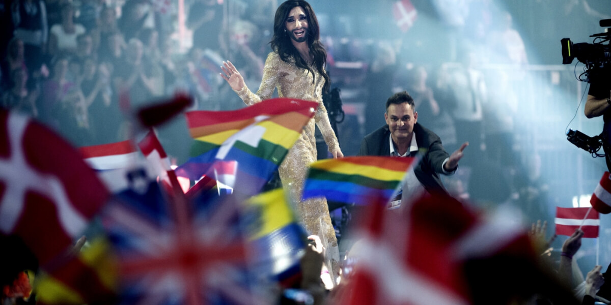 Eurovision 2014: Conchita and pride flags