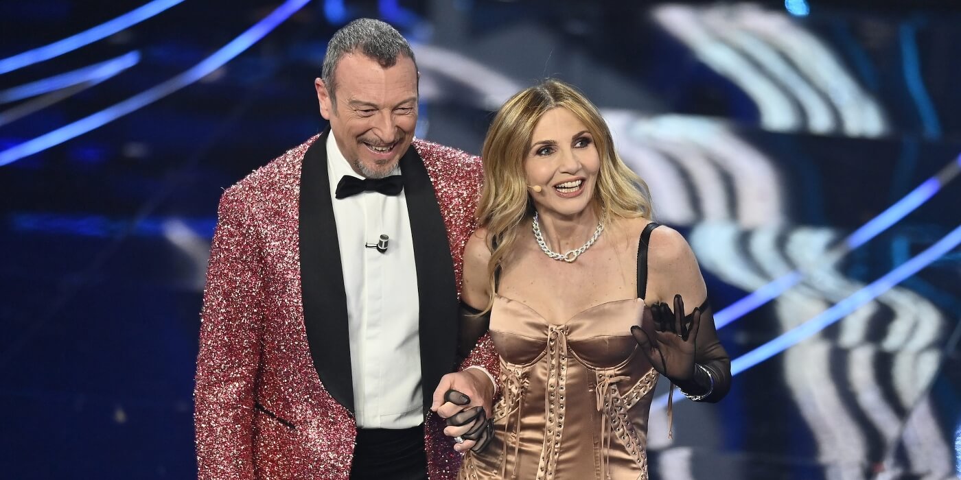 Italy Sanremo 2024: Amadeus & Lorella Cuccarini