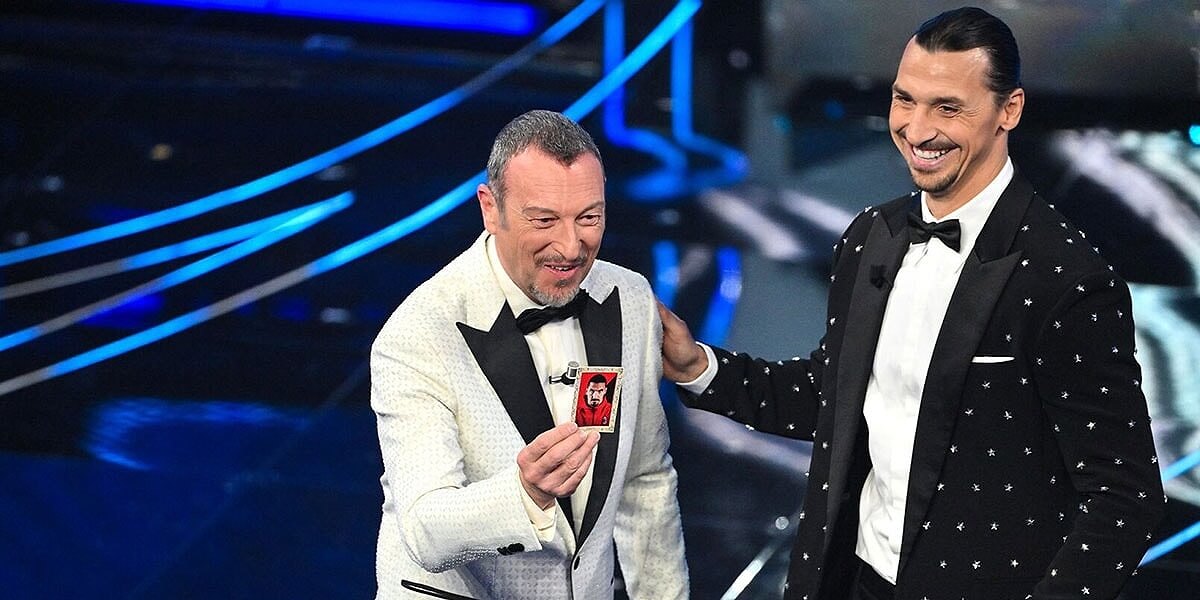 Italy Sanremo 2024: Amadeus & Zlatan Ibrahimović