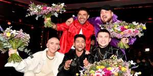 Sweden Melodifestivalen 2020: Anis don Demina, Paul Rey, Felix Sandman and Méndez