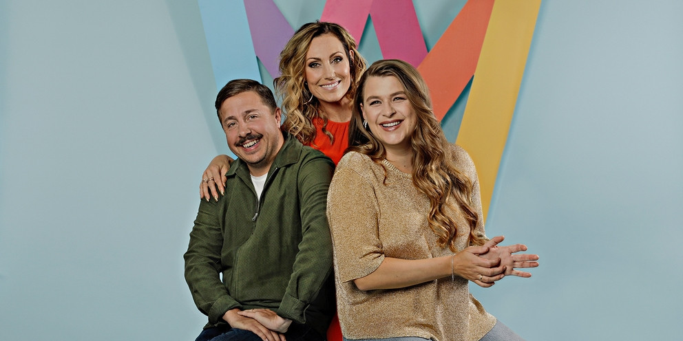 Sweden Melodifestivalen 2020 hosts: David Sundin​, Lina Hedlund, Linnea Henriksson